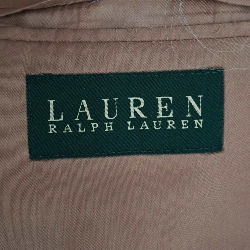 Lauren Ralph Lauren Mens 44R Silk Wool Blend Glen Plaid Blazer Sport Coat Beige
